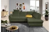Rohová sedací souprava Geneva, smaragdovo zelená látka, pravý roh