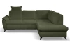 Rohová sedací souprava Geneva, smaragdovo zelená látka, pravý roh