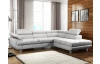 Rohová sedacia súprava Lotos, svetlo šedá tkanina, pravý roh