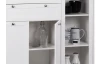 Vysoká komoda s presklením Landwood, biela
