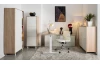 Skriňa s bočným regálom Home Office, dub sonoma/biela