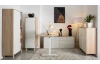 Skriňa s bočným regálom Home Office, dub sonoma/biela