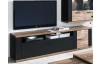 Široká TV skrinka Boston, čierna/dub ribbeck, s osvetlením