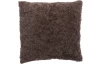 Dekoračný chlpatý vankúš Jane 45x45 cm, tmavo hnedý
