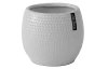 Kvetináč Amber, lesklý biely