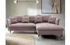 Rohová sedacia súprava Glam, ružová látka, pravý roh