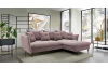 Rohová sedacia súprava Glam, ružová látka, pravý roh