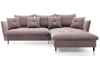Rohová sedacia súprava Glam, ružová látka, pravý roh