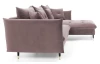 Rohová sedacia súprava Glam, ružová látka, pravý roh