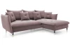 Rohová sedacia súprava Glam, ružová látka, pravý roh