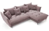 Rohová sedacia súprava Glam, ružová látka, pravý roh