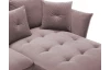 Rohová sedacia súprava Glam, ružová látka, pravý roh