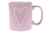 Hrnček Srdce 600 ml, ružová/biela
