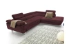 Rohová sedacia  súprava Lotos, vínovo červená látka, pravý roh
