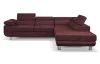 Rohová sedacia  súprava Lotos, vínovo červená látka, pravý roh