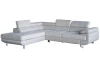 Rohová sedacia súprava Lotos, svetlo šedá tkanina, ľavý roh