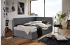 Rohová posteľ Travis pravá 120x200, šedá látka
