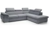 Rohová sedacia súprava Viera, svetlo šedá látka, pravý roh