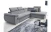 Rohová sedacia súprava Viera, svetlo šedá látka, pravý roh