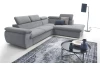 Rohová sedacia súprava Viera, svetlo šedá látka, pravý roh