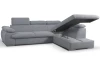 Rohová sedacia súprava Viera, svetlo šedá látka, pravý roh