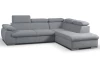 Rohová sedacia súprava Viera, svetlo šedá látka, pravý roh