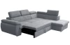 Rohová sedacia súprava Viera, svetlo šedá látka, pravý roh