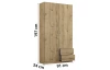 Šatníková skriňa Case, 91 cm, dub artisan