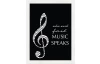 Rámovaný obraz Music Speaks, 18x24 cm
