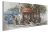 Ručne maľovaný obraz Domček 150x50 cm, výrazná štruktúra