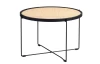 Okrúhly konferenčný stolík Liam, čierny/ratan