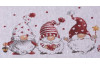 Vianočné prestieranie Škriatkovia 48x33 cm, biela/červená