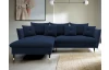 Rohová sedacia súprava Glam, kráľovská modrá látka, ľavý roh