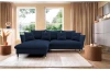 Rohová sedacia súprava Glam, kráľovská modrá látka, ľavý roh