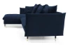 Rohová sedacia súprava Glam, kráľovská modrá látka, ľavý roh