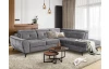 Rohová sedacia súprava Sergio, dymovo šedá látka, pravý roh