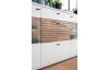 Komoda s presklením Rovigo 160 cm, dub nox/biela