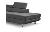 Rohová sedacia súprava Lotos, tmavo šedá látka, pravý roh