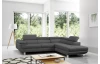 Rohová sedacia súprava Lotos, tmavo šedá látka, pravý roh