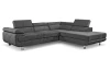 Rohová sedacia súprava Lotos, tmavo šedá látka, pravý roh