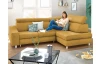 Rohová sedacia súprava Brico, žltá karí látka, pravý roh