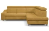 Rohová sedacia súprava Brico, žltá karí látka, pravý roh