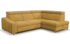 Rohová sedacia súprava Brico, žltá karí látka, pravý roh