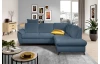 Rohová sedacia  súprava Geneva, zafírovo modrá látka, pravý roh