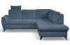 Rohová sedacia  súprava Geneva, zafírovo modrá látka, pravý roh