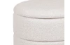 Okrúhly taburet s úložným priestorom Picardo, krémovo-béžová látka