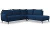 Rohová sedacia súprava Bella, námornícka  modrá látka, pravý roh