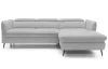 Rohová sedacia súprava Mango, svetlo šedá látka, pravý roh