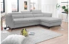 Rohová sedacia súprava Mango, svetlo šedá látka, pravý roh