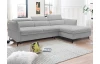 Rohová sedacia súprava Mango, svetlo šedá látka, pravý roh
